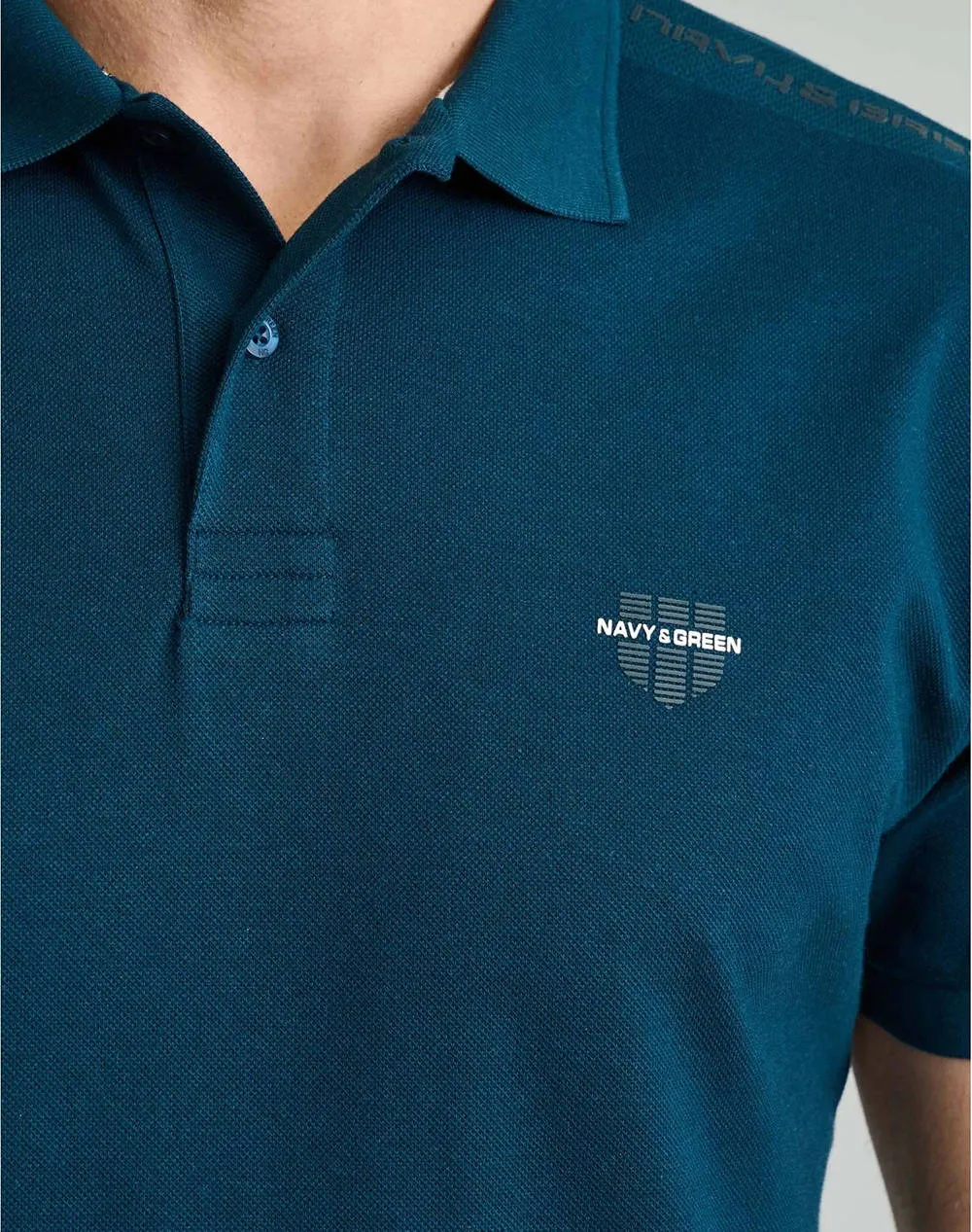 NAVY&GREEN POLO SHIRT-CUSTOM FIT