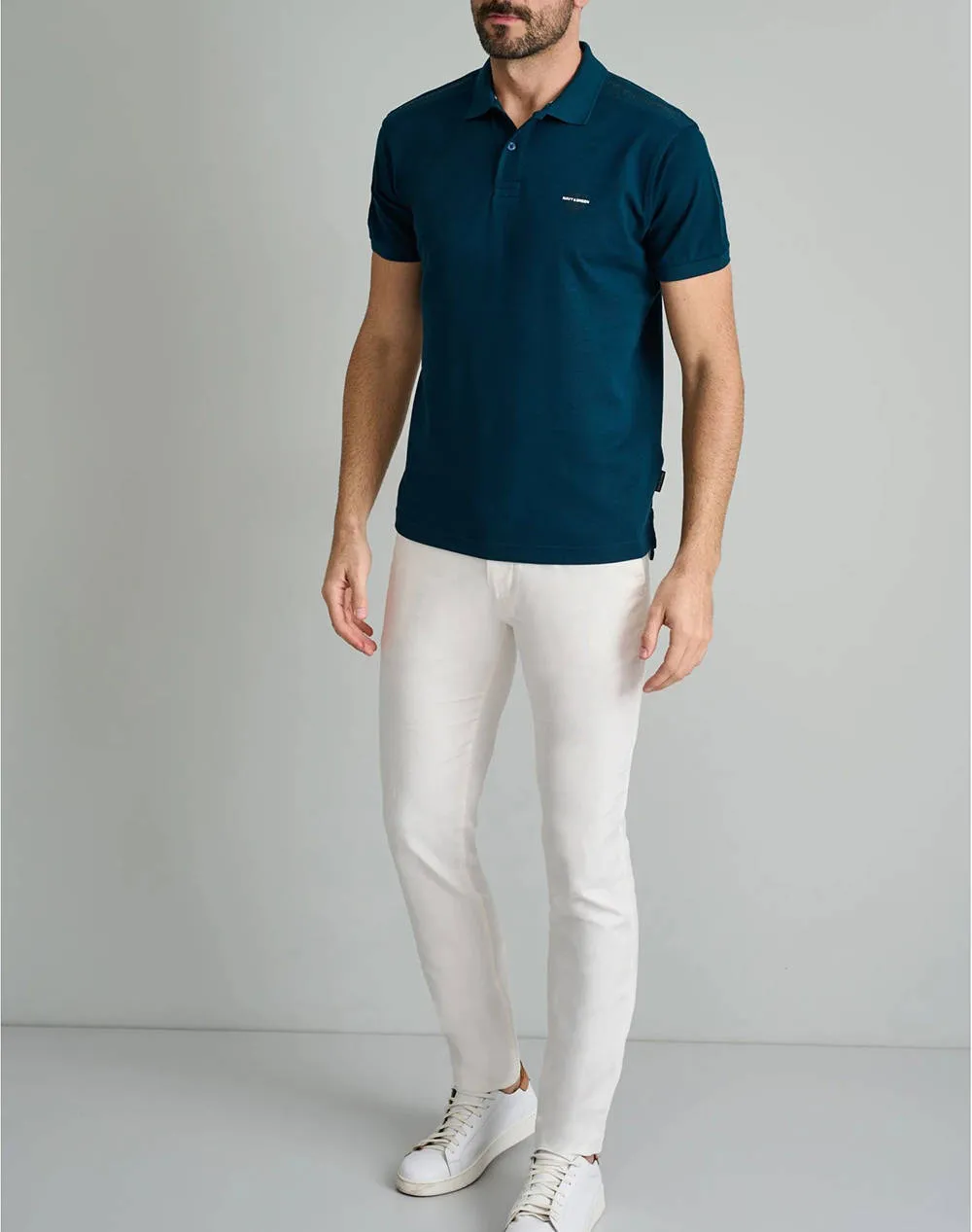 NAVY&GREEN POLO SHIRT-CUSTOM FIT