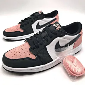 Nike air jordan 1 low og bleached coral 4-14 black white cz0790-061