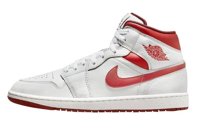 Nike air jordan 1 mid se (white dune red/ white/ lobster/ dune red/ sail/ vachetta tan) men us 8-13 fj3458-160