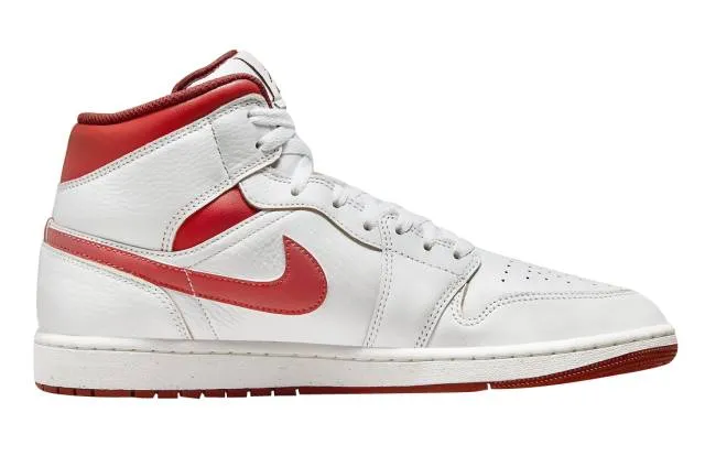 Nike air jordan 1 mid se (white dune red/ white/ lobster/ dune red/ sail/ vachetta tan) men us 8-13 fj3458-160