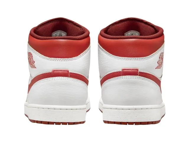 Nike air jordan 1 mid se (white dune red/ white/ lobster/ dune red/ sail/ vachetta tan) men us 8-13 fj3458-160