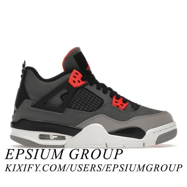 Nike air jordan 4 retro gs (infrared/ dark grey/ infrared 23/ black/ cement grey) big kids 3.5y-7y dh6927-061