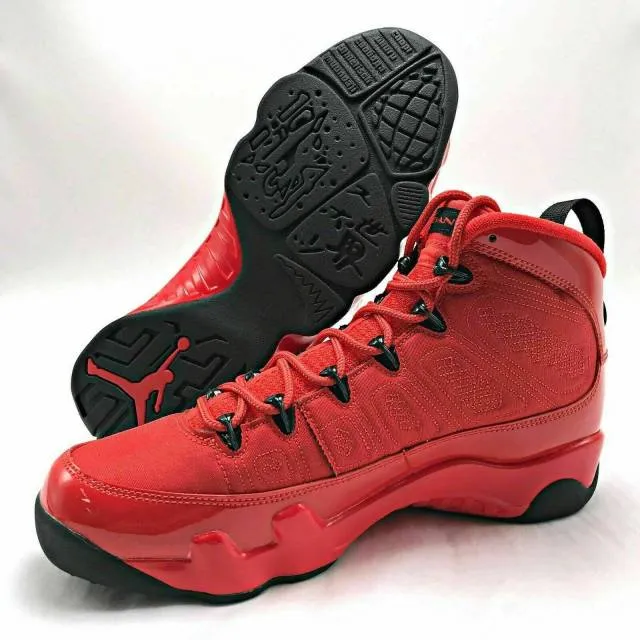 Nike air jordan 9 ix retro chile red 4-14 black ct8019-600