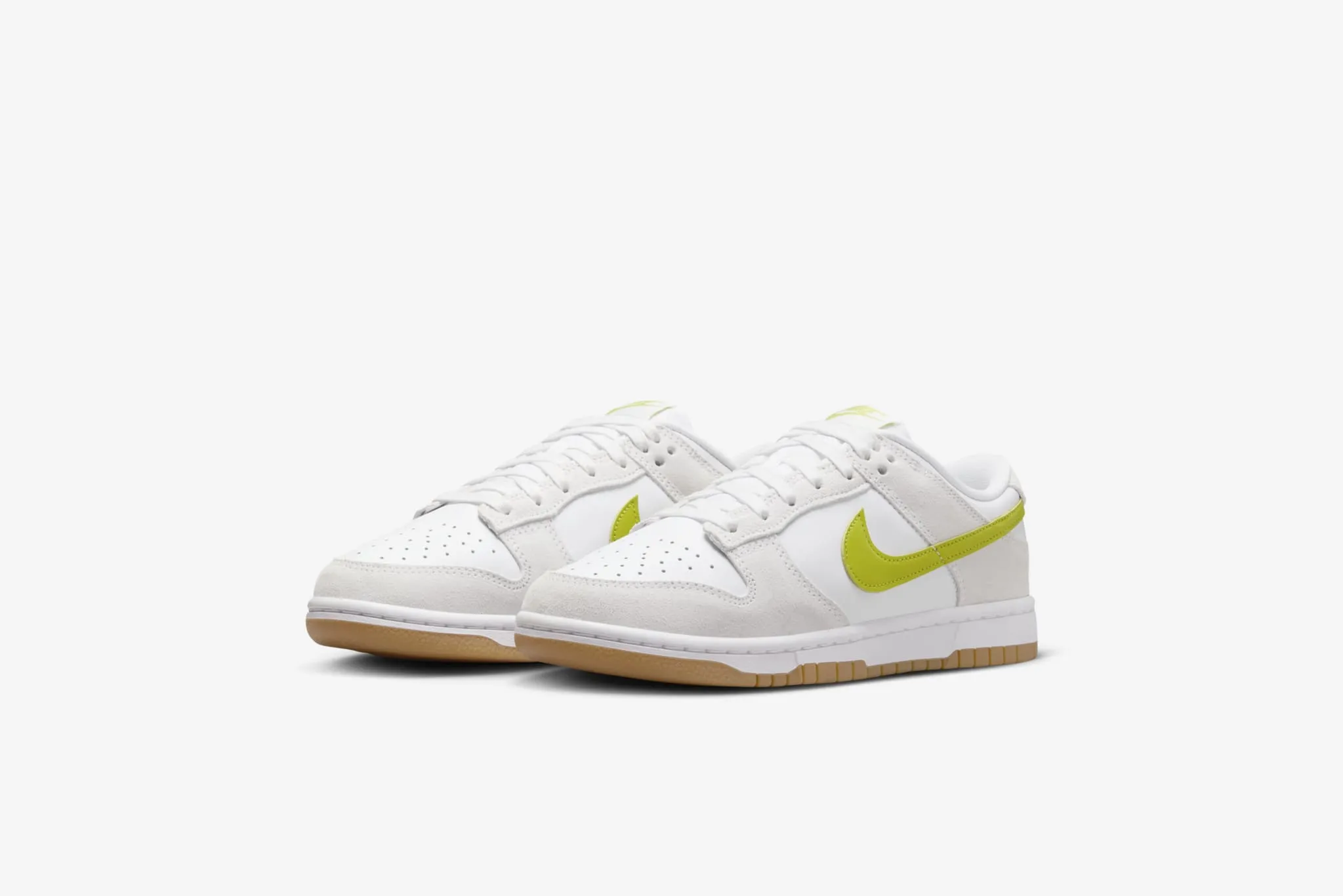 Nike Dunk Low W - White / Bright Cactus-Gum Yellow