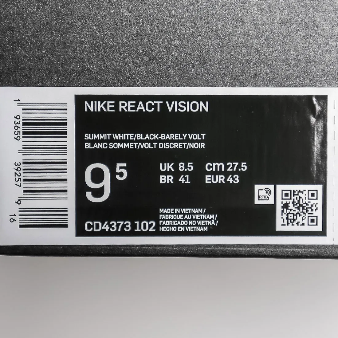 Nike Men React Vision (summit white / black-barely volt)