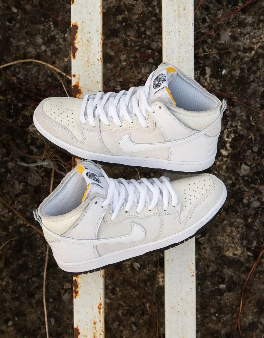 Nike SB 'Anti Hero' Dunk High QS Skate Shoes - White/White-Black