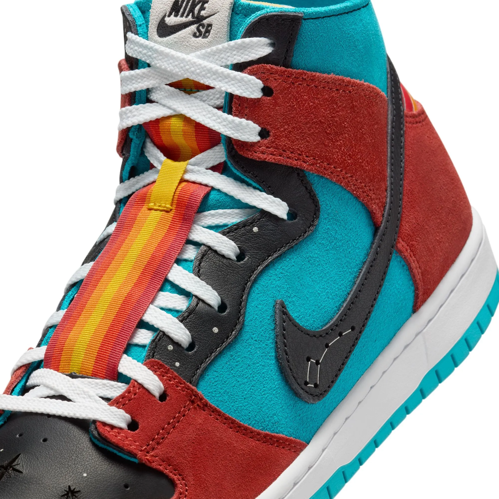 Nike SB - 'Di'orr Greenwood' Dunk High Decon QS Shoes - Turquoise Blue / Black - Rugged Orange