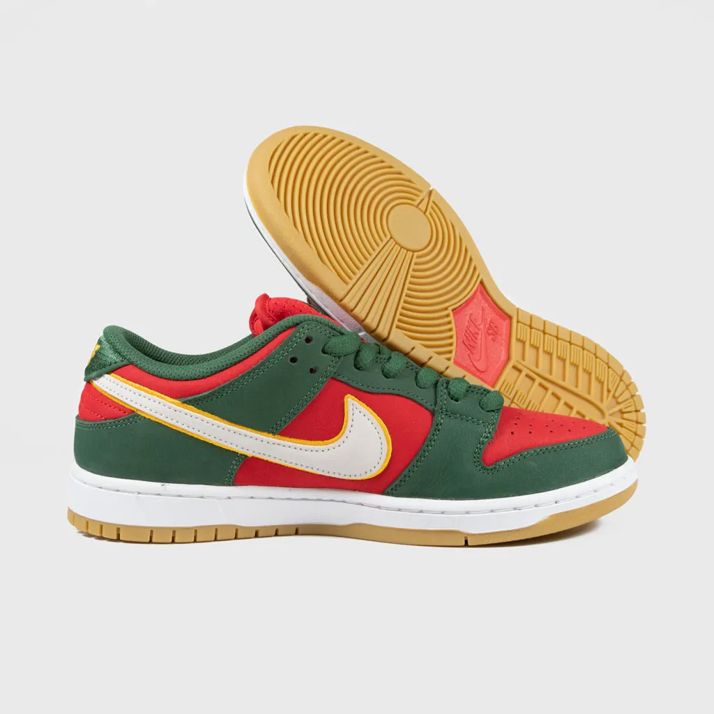 Nike SB - Dunk Low Pro Shoes - Fir / White - University Gold - Fire Red