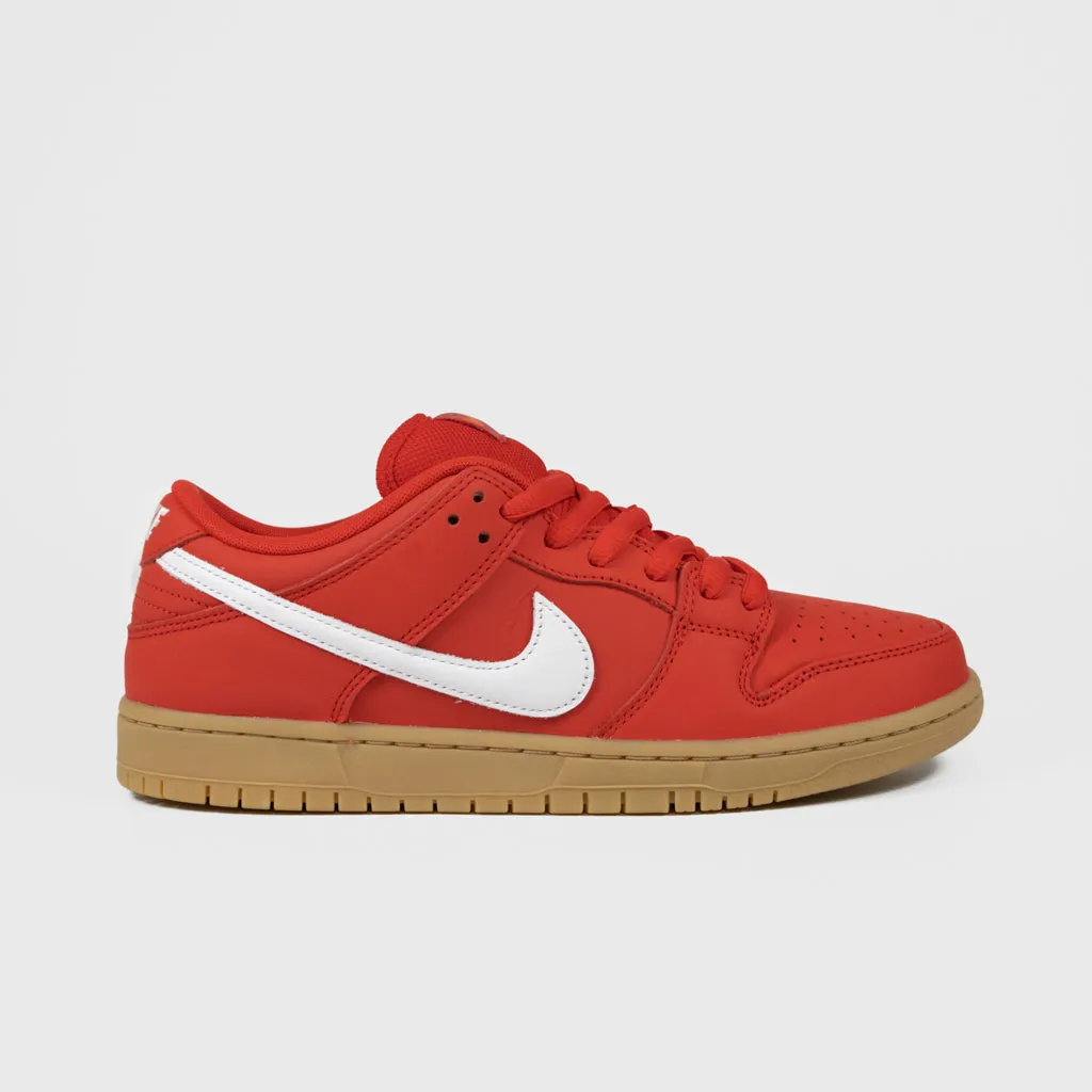 Nike SB - 'Orange Label' Dunk Low Pro Shoes - Red / White - Red - Light Gum