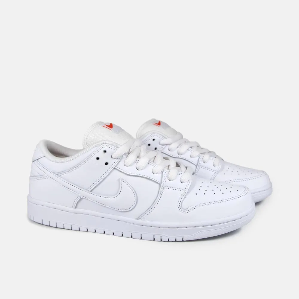 Nike SB - 'Orange Label' Dunk Low Pro Shoes - White / White