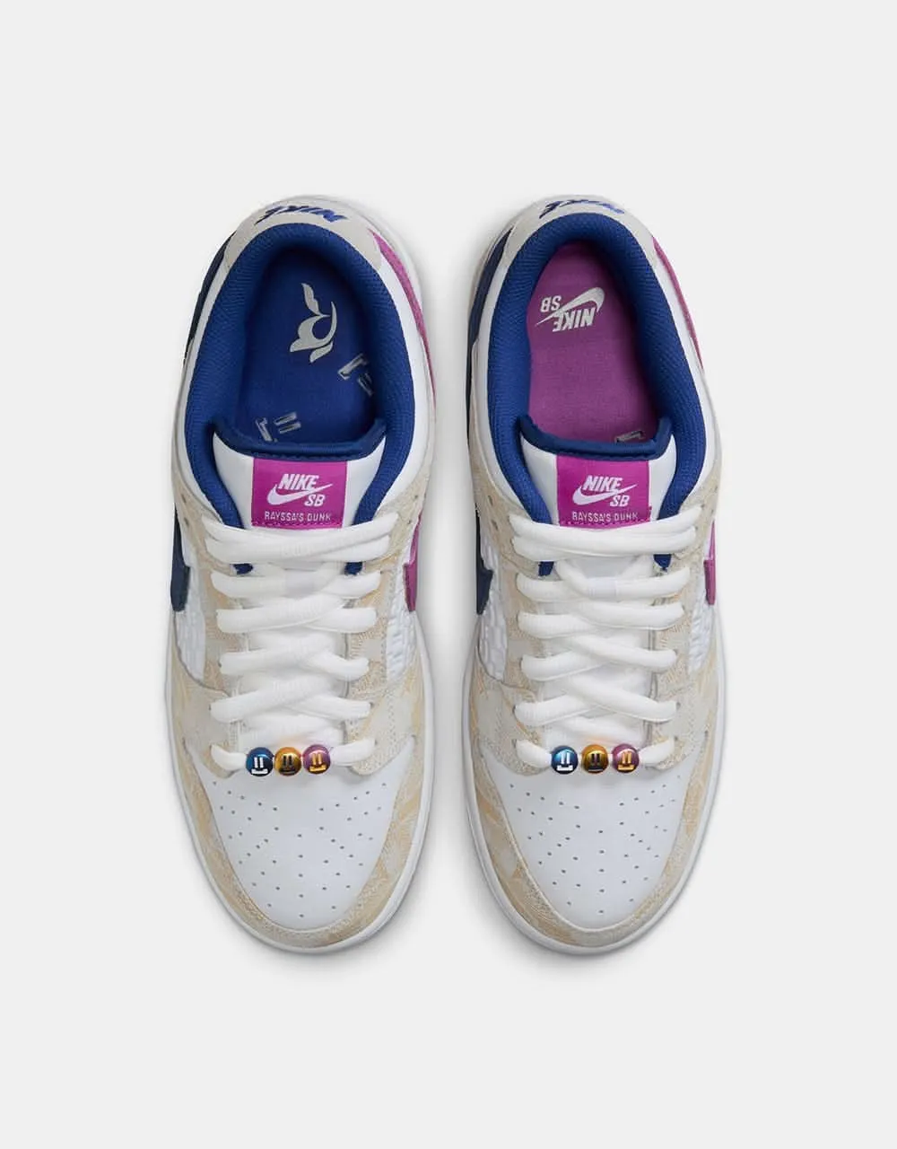 Nike SB 'Rayssa' Dunk Low Premium QS Skate Shoes - Pure Platinum/Deep Royal Blue/Vivid Purple/White/Gum Yellow