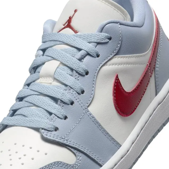 Nike women's air jordan 1 low (blue whisper dune red/ sail/ blue grey/ white/ dune red) sizes 5-12 dc0774-164