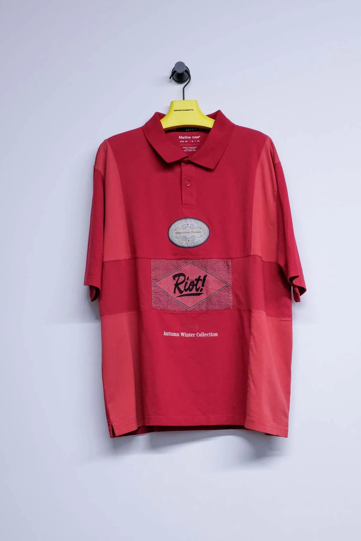 Oversized Panelled Polo - Burgundy Flyer/Red