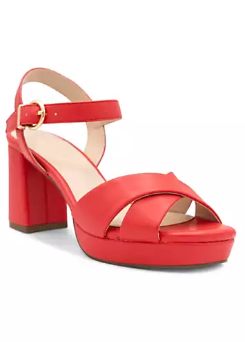 Paradox London Peony Faux Leather ’Leya’ Platform Sandals | Grattan