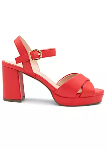 Paradox London Peony Faux Leather ’Leya’ Platform Sandals | Grattan