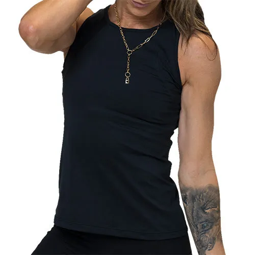 Peekaboo Back Tank Top | Black