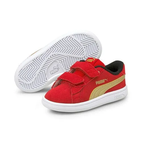 PUMA INFANT SMASH V2 SUEDE - RED/GOLD/BLACK