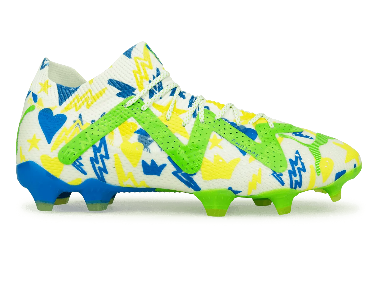 PUMA Men's Future Ultimate x Neymar FG/AG White/Blue/Lemon