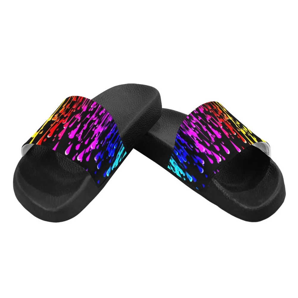 Rainbow Drip Women's Slide Sandals