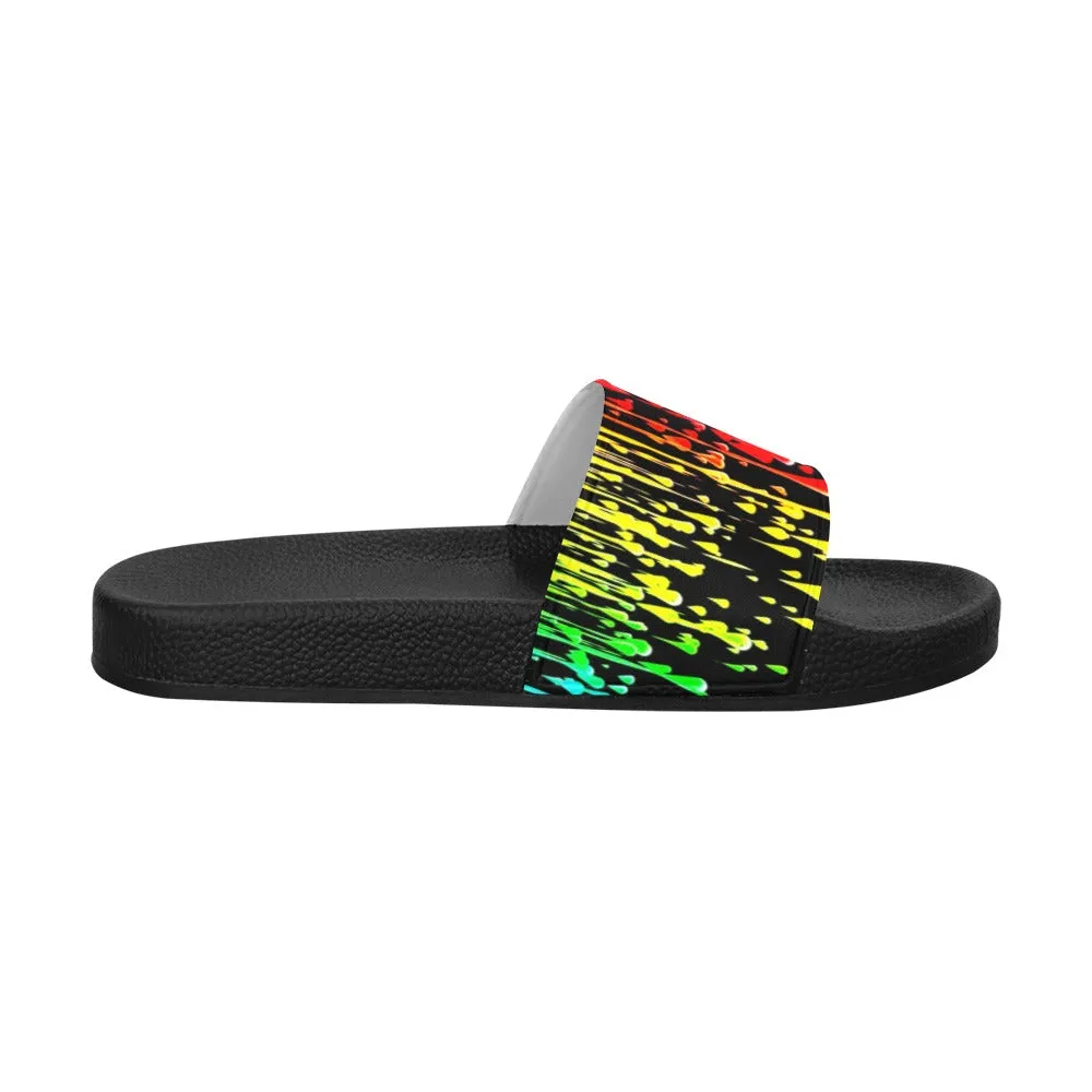 Rainbow Drip Women's Slide Sandals