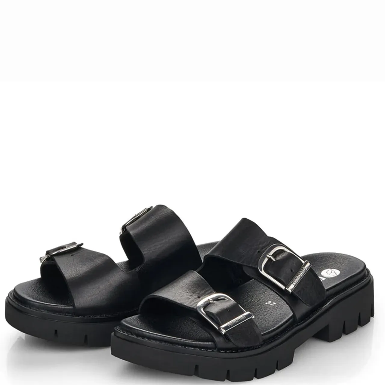 Remonte by Rieker D7953-00 ROXANE Two Strap Black Sandals