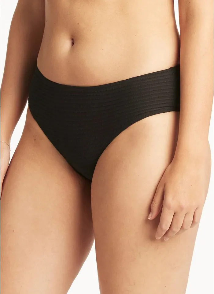 Sea Level Spinnaker Mid Bikini Pant - Black