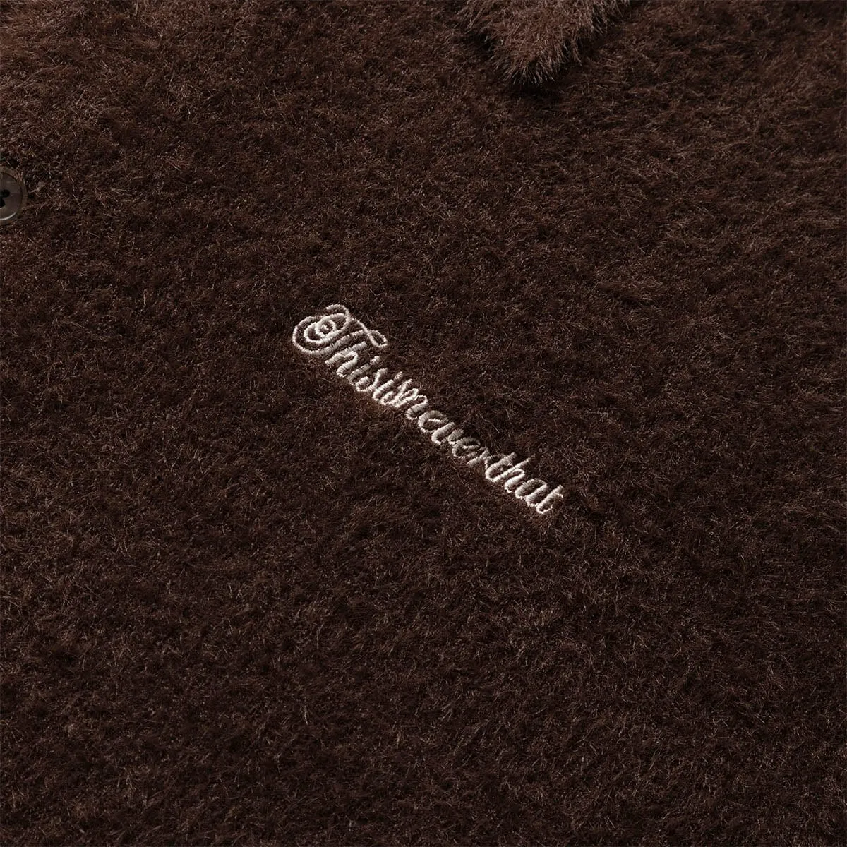 SHAGGY KNIT POLO DARK BROWN | Bodega