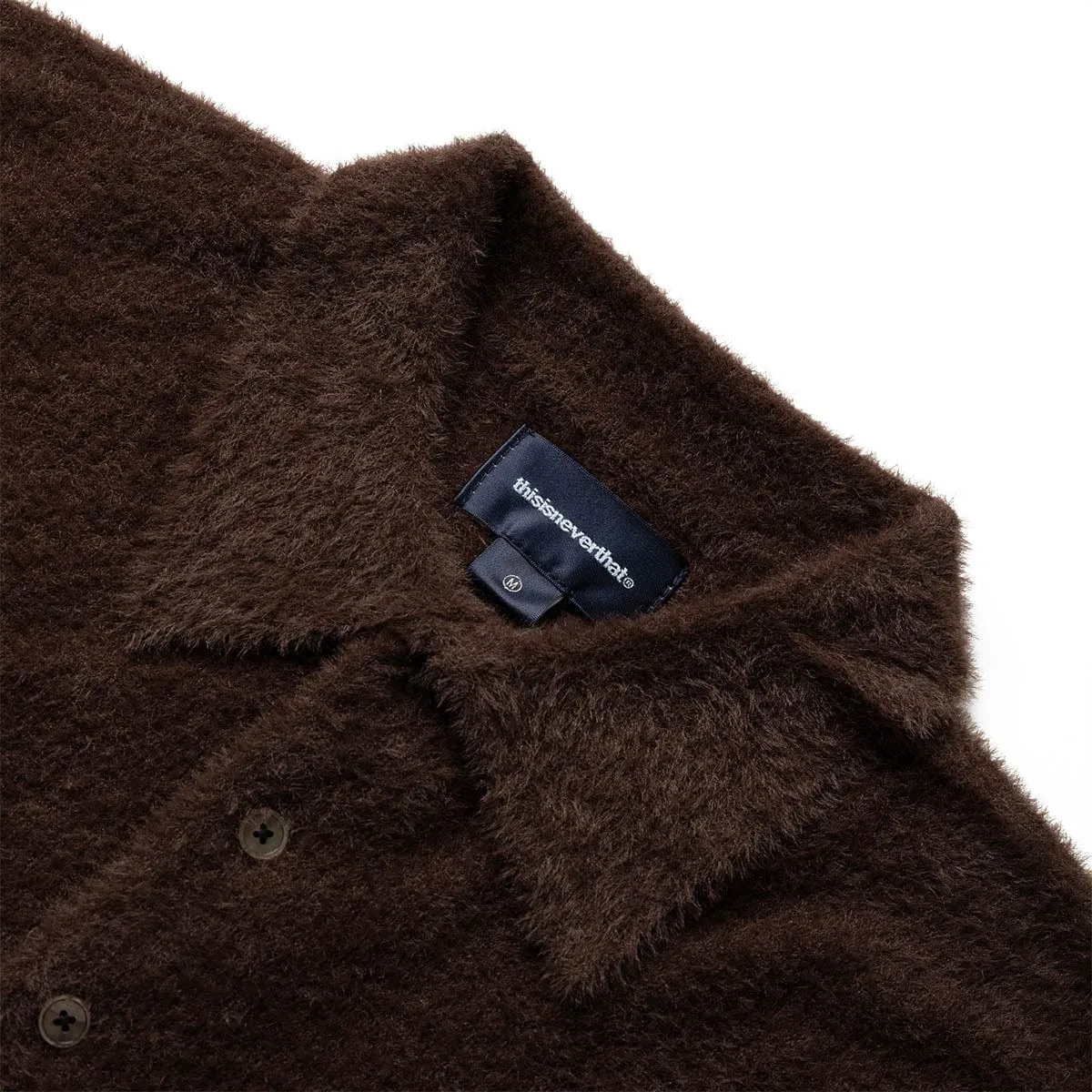 SHAGGY KNIT POLO DARK BROWN | Bodega