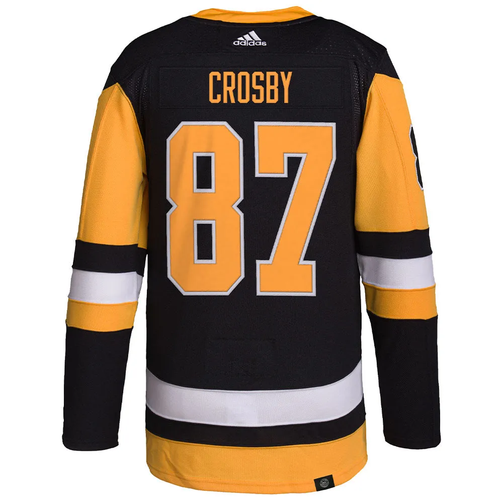 SIDNEY CROSBY PITTSBURGH PENGUINS ADIDAS ADIZERO PRIMEGREEN AUTHENTIC BLACK HOME JERSEY