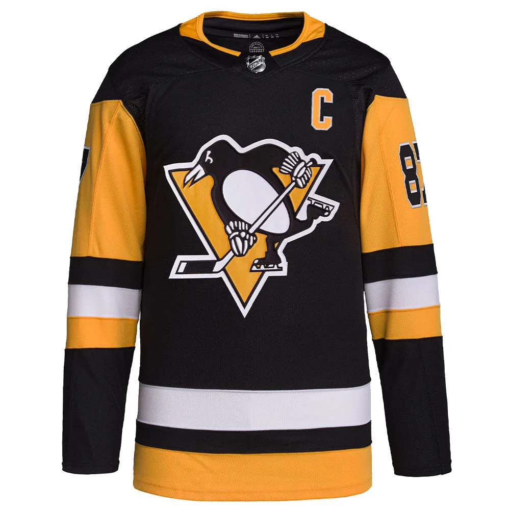 SIDNEY CROSBY PITTSBURGH PENGUINS ADIDAS ADIZERO PRIMEGREEN AUTHENTIC BLACK HOME JERSEY