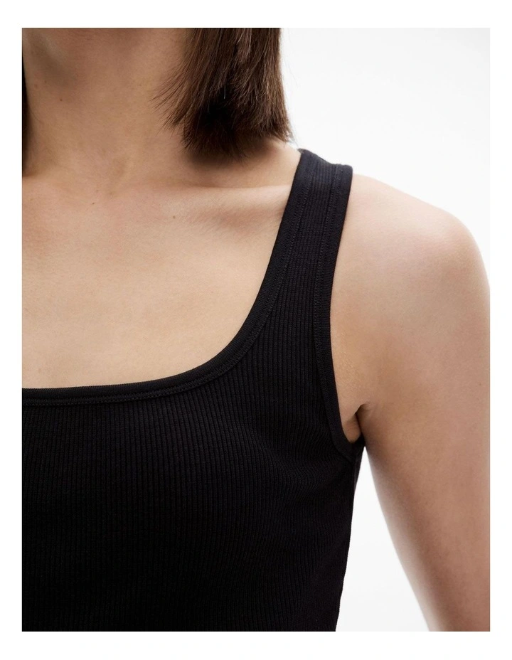 Square Neck Tank in Black