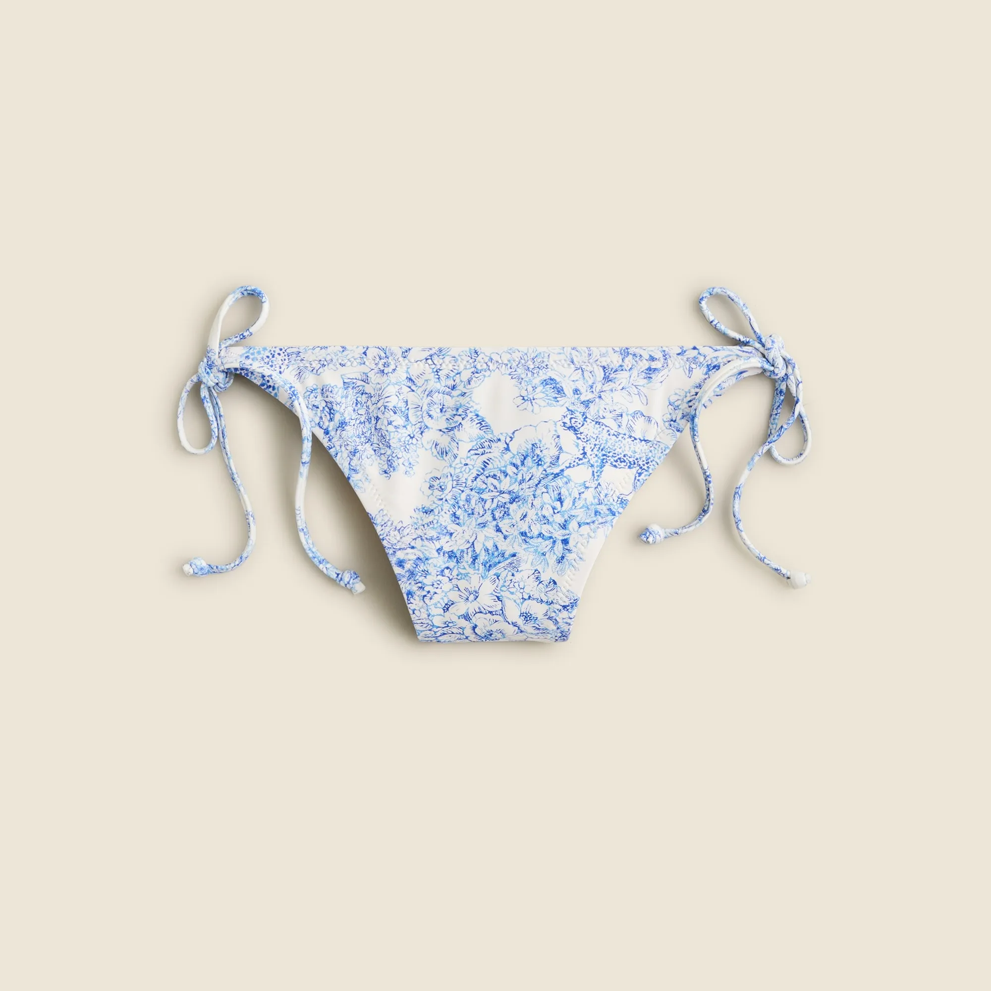 String hipster bikini bottom in blue toile