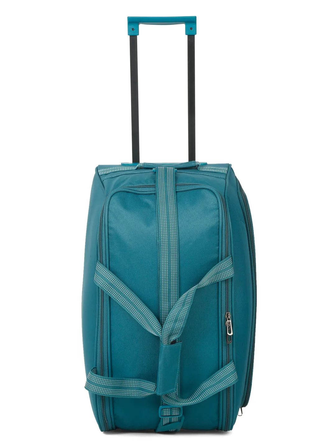 Teal Printed Medium Duffle Trolley Bag