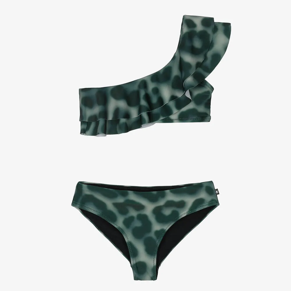 Teen Girls Green Jaguar Bikini (UPF 50+)