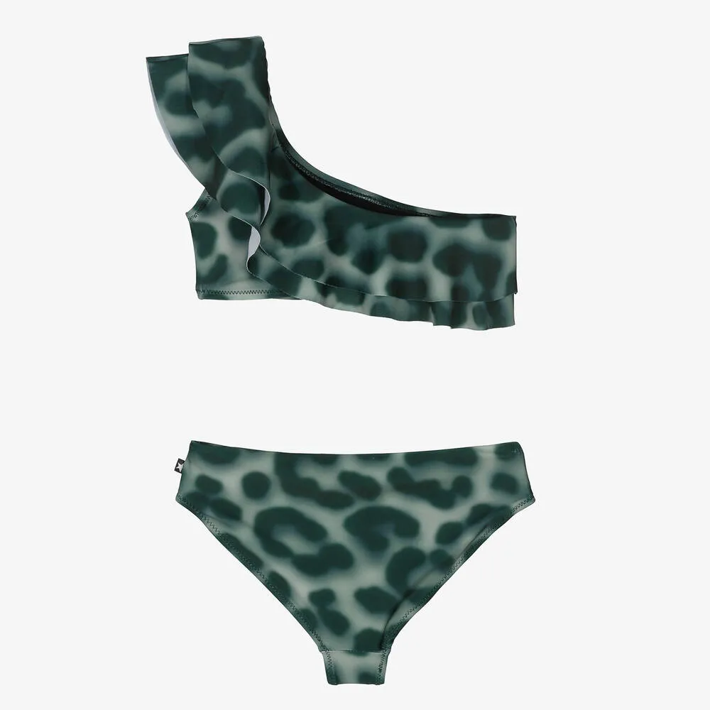 Teen Girls Green Jaguar Bikini (UPF 50+)