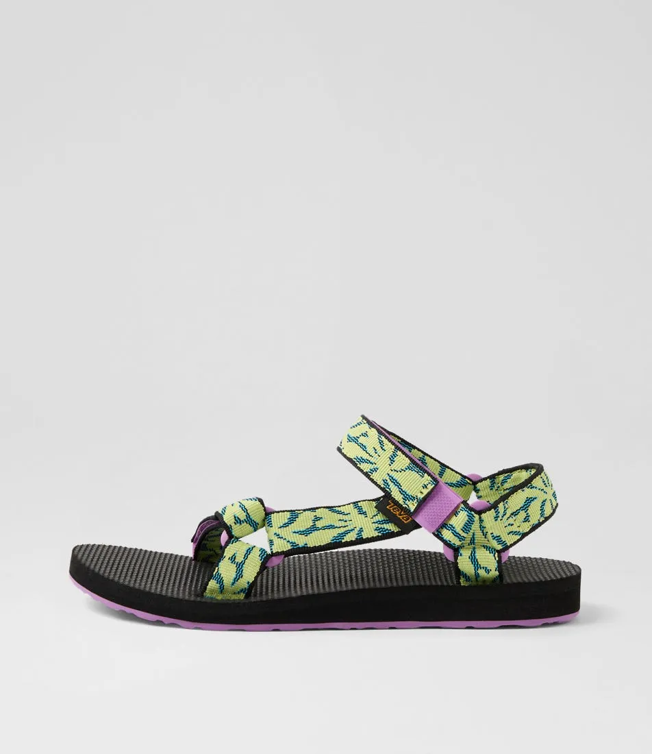 TEVA W Original Univ Beach Floral Wild Lime Fabric Sandals