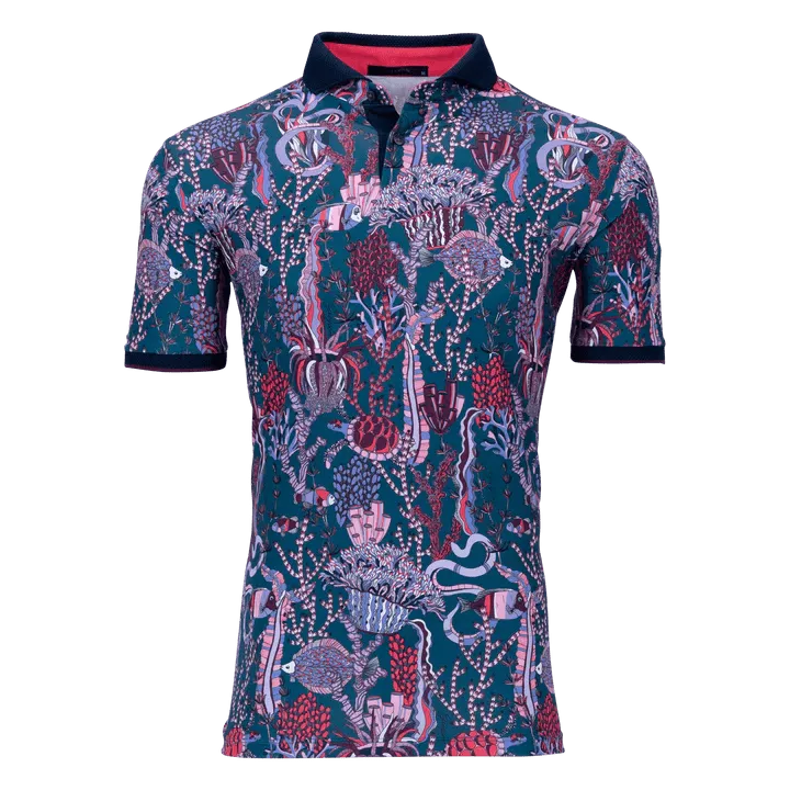 Underwater Forest Polo - Sea Turtle Green