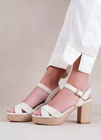 Where’s That From Volume Cream Suede Platform Sandals | Grattan