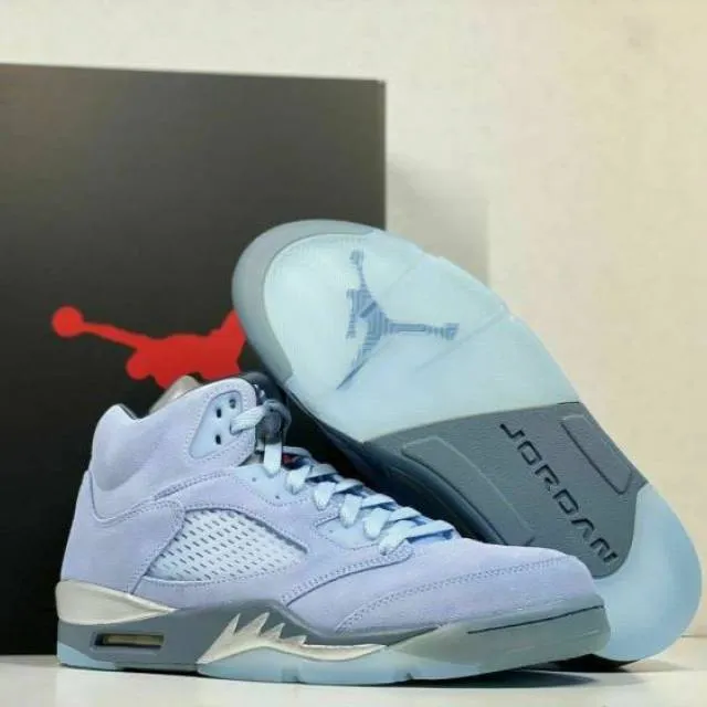 Wmns nike air jordan 5 v retro blubird 6-12 photo blue football grey dd9336-400