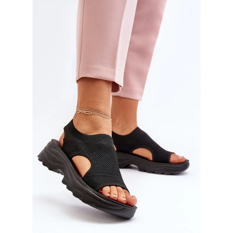 Women's Sports Sandals With a Thick Sole Black Deinaleia