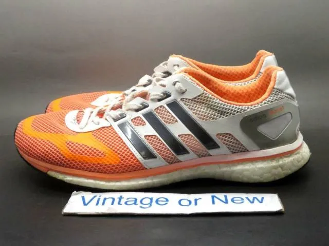 Women's Adidas Adizero Adios White Orange Black Running ...