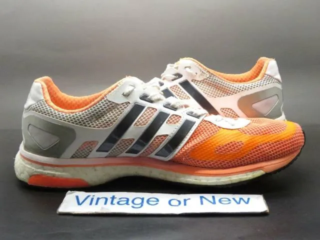 Women's Adidas Adizero Adios White Orange Black Running ...