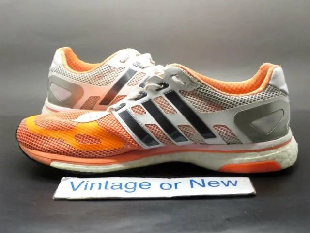 Women's Adidas Adizero Adios White Orange Black Running ...