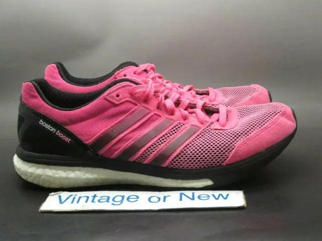 Women's Adidas Adizero Boston Pink Black White Running S...