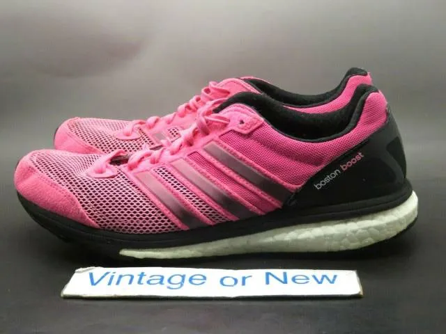 Women's Adidas Adizero Boston Pink Black White Running S...