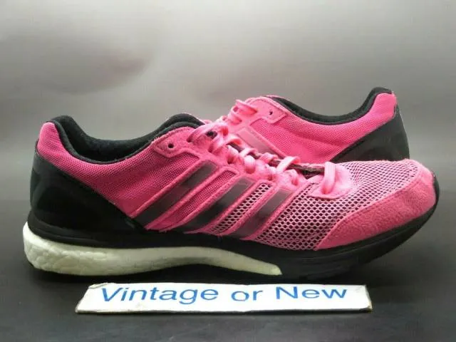 Women's Adidas Adizero Boston Pink Black White Running S...