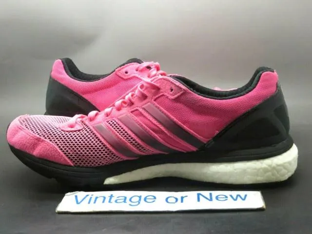 Women's Adidas Adizero Boston Pink Black White Running S...