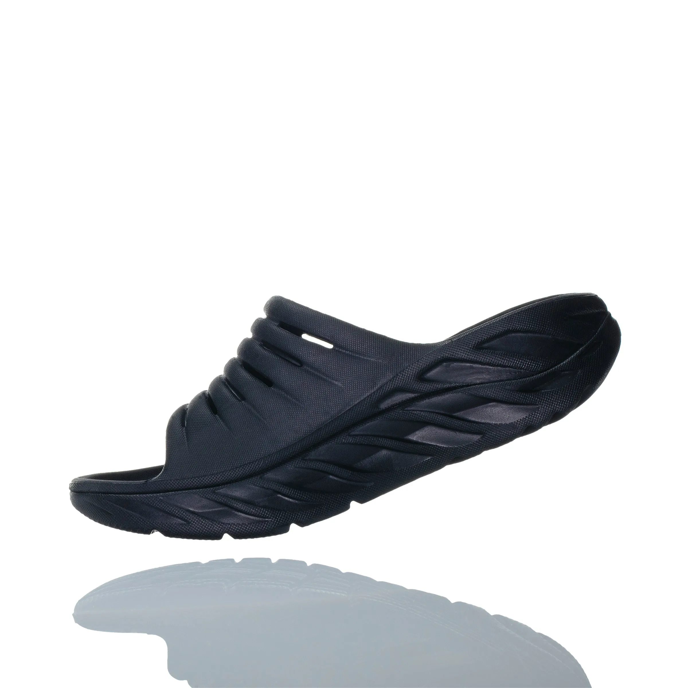 Women's Hoka Ora Recovery Slide Color: Black / Black