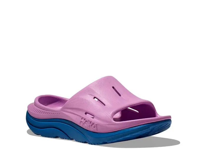 Womens Hoka Ora Slide 3 in Cyclamen/Coastal Sky